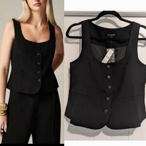 J Crew Black Scoopneck Vest Sz6